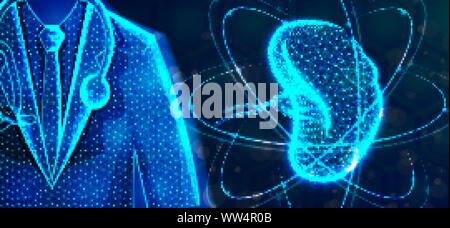 Spleen Doctor Specialist .Human Anatomy .Abstract Low Poly designs. Wireframe mesh background. Vector Illustration Stock Vector