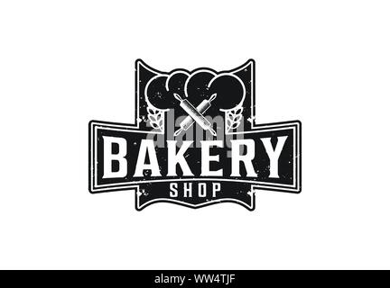 Vintage, Retro Bakery Shop Logo, Vector Illustration Stock Vector