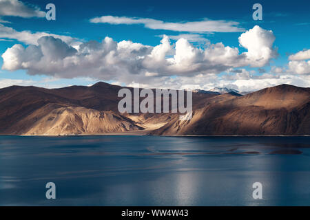 Pangong Lake in Ladakh Region of Indian state of Jammu and Kashmir Stock Photo