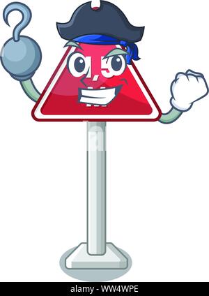 Pirate sign stop mascot shaped with character Stock Vector Image & Art ...