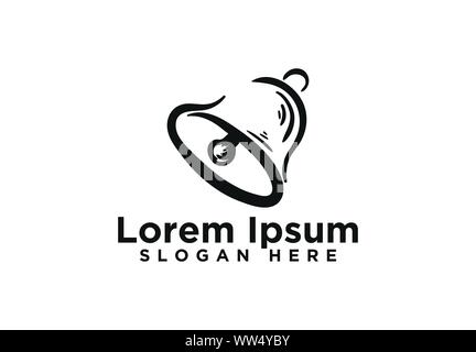 bell alarm, musical logo, vector illustration Stock Vector