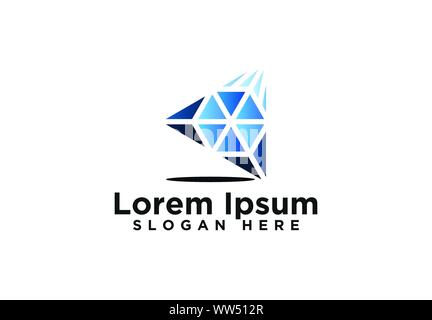 Blue Rectangle Logo Designs Vector Illustration Stock Vector