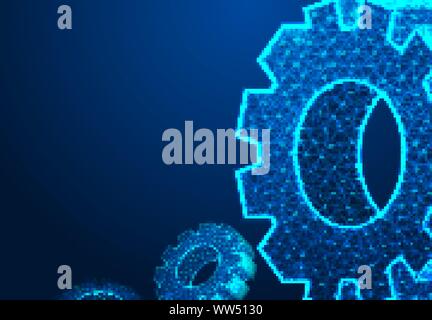 Abstract Technology Gear Background. Isometric Gear Wheels. Vector Gear, Modern Mechanism Industrial Concept. Technology Gear Concept, Vector Illustra Stock Vector