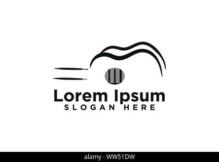 Guitar, Musical logo designs, Vector illustration Stock Vector