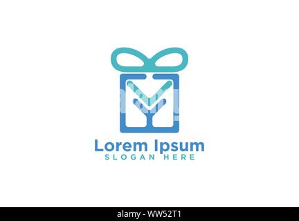 envelope, Gift Box Logo Designs, Vector Illustration Stock Vector