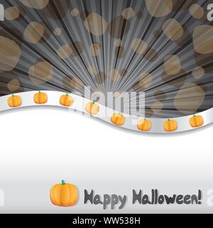 Haloween background with pumpkins and place for text, vector illustration Stock Vector