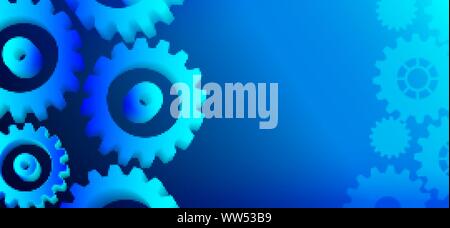 Mechanism system cogwheels. Abstract technology of science background. Futuristic interface with geometric shapes. Vector illustration Stock Vector