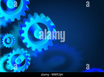 Mechanism system cogwheels. Abstract technology of science background. Futuristic interface with geometric shapes. Vector illustration Stock Vector