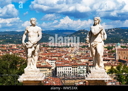 view from bardini gardens over the city of florence, tuscany, italy. Stock Photo