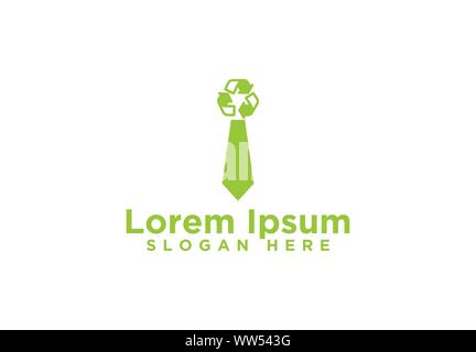 Tie, Recycle Symbol, Worker Logo Stock Vector