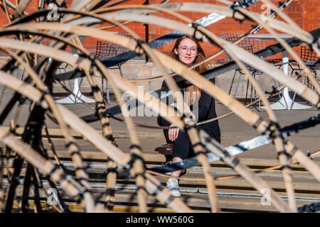 London, UK. 13th Sep, 2019. Bamboo (竹) Ring: Weaving into Lightness, Kengo Kuma's experiment in the concept of weaving. - London Design Festival returns to the capital for its 17th year. The V&A Museum is the official Festival hub for the 11th year and plays host to a series of specially-commissioned projects by internationally-renowned designers. Credit: Guy Bell/Alamy Live News Stock Photo