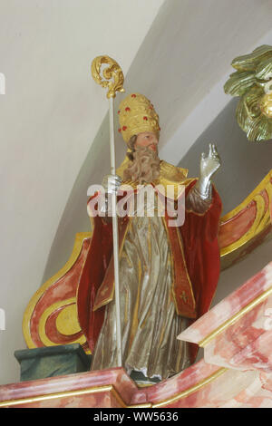 Saint Fabian, statue on the main altar in the Chapel of the Saint Roch in Sveta Nedelja, Croatia Stock Photo