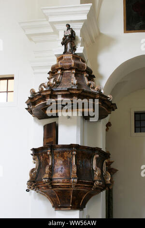 Pulpit in the Church of the Assumption of the Virgin Mary in Samobor, Croatia Stock Photo