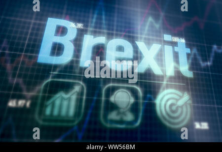 Brexit concept on a blue dot matrix computer display. Stock Photo