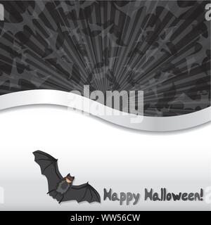 Haloween background with bats and place for text, vector illustration Stock Vector