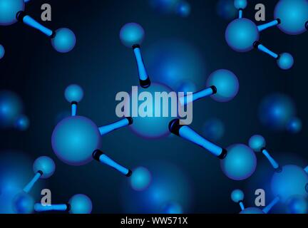 Abstract molecules design. Vector illustration. Atoms. Medical background for banner or flyer. Stock Vector