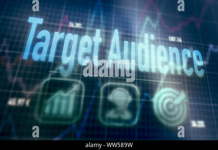 Target Audience concept on a blue dot matrix computer display. Stock Photo