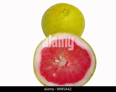 Fresh grapefruit isolated on white background with clipping path. Stock Photo