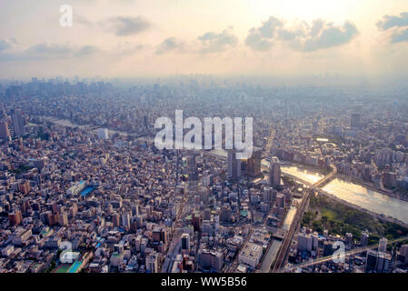 Aerial cityscape, Tokyo, Honshu, Japan Stock Photo