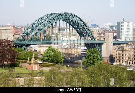 GATESHEAD, ENGLAND, UK - MAY 08, 2018: Views of the Tyne Bridge from Gateshead.
