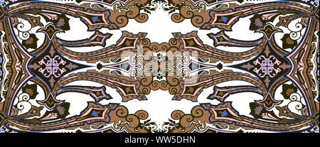 Paisley pattern. Indian rug paisley ornament pattern. Seamless multicolor illustration. Stock Photo
