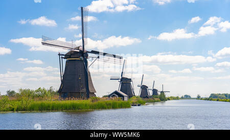 Kinderdijk Village in the municipality of Molenlanden, in the province of South Holland, Netherlands. Stock Photo