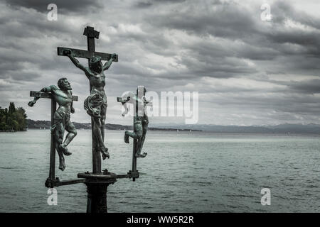 Swedish cross on the Mainau Stock Photo