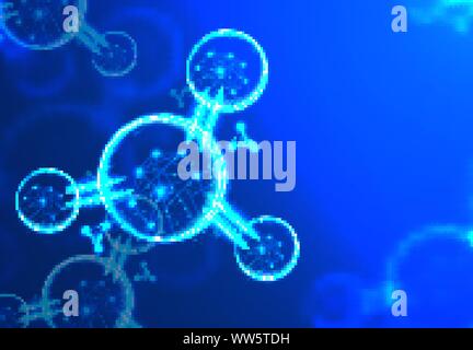 Abstract atom or molecule structure design as science, Abstract low Poly Mesh, Wireframe Design, Medical and technology concept. vector illustration. Stock Vector