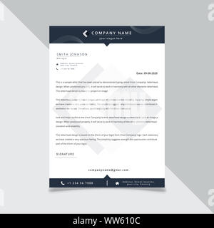 Business style letter head template for your project design, Vector illustration. Stock Photo