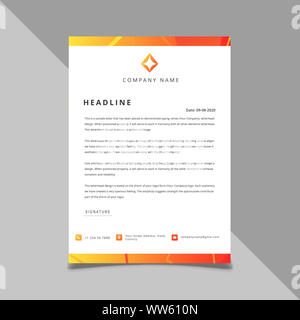 Business style gradient color letterhead template for your project design. Stock Photo