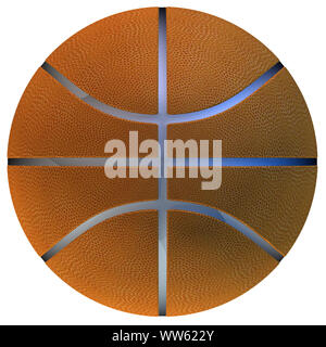 Digitally rendered illustration of a basketball ball on white background. Stock Photo