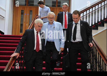 (left to right) John McDonnell and Jeremy Corbyn's wife Laura Alvarez ...