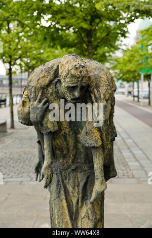 One of the Famine Memorial statues at North Dock, Dublin, Ireland Stock Photo