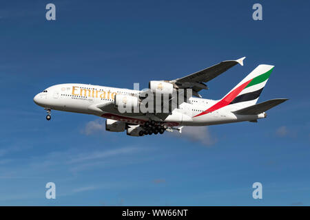 Airbus A380 of Emirates Stock Photo