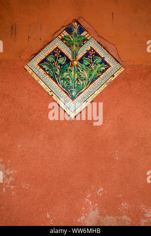 Mosaic panel on a house wall in Murano Stock Photo