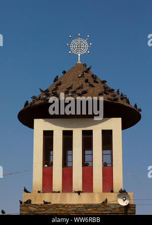Enda mariam orthodox cathedral tower, Central region, Asmara, Eritrea Stock Photo