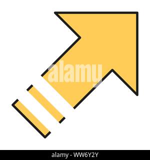 Line art brochure with dark arrow on white background. Vector illustration bright design. Geometric line shape pattern Stock Vector