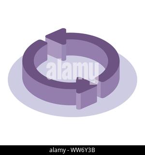 Recycle Circle research loop 3d icon isometric vector illustration on white background Stock Vector
