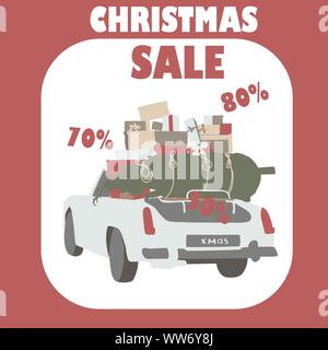 Hand drawn flat design, holidays flayer Stock Vector