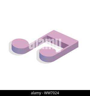 isometric 3d music notes music icon vector illustration Stock Vector