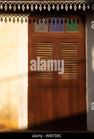 St Mary catholic missionaries house door, Harari region, Harar, Ethiopia Stock Photo