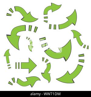 Vector arrow icon. Vector internet concept. Black color. Up icon set. Green arrows set, great design for any purposes Stock Vector