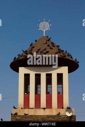 Enda mariam orthodox cathedral tower, Central region, Asmara, Eritrea Stock Photo