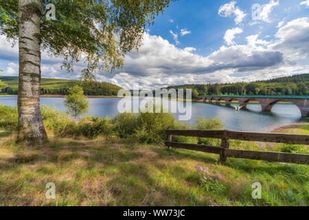 Klamer Bridge over the Verse dam in the Sauerland in Germany. Stock Photo