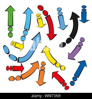 Arrows collection isolated. Abstract colorful arrows set for paper design. Isolated vector design. Abstract technology background. Aim target vector Stock Vector