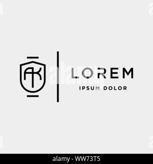 AK K Letter Linked Luxury Premium Logo Vector Stock Vector