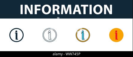 Information icon. Thin line outline style from shopping center sign icons collection. Premium information icon for design, apps, software and more Stock Vector
