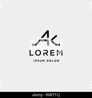 AK K Letter Linked Luxury Premium Logo Vector Stock Vector