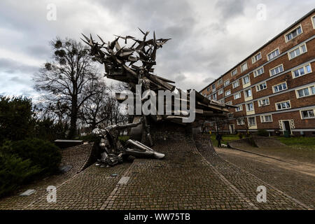 Europe, Poland, Pomerania, Gdansk / Danzig, Monument to the Defenders of the Polish Post Office Stock Photo