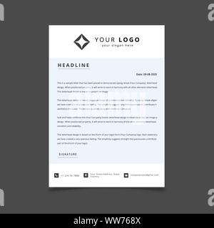 clean minimal professional letterhead design template Stock Vector